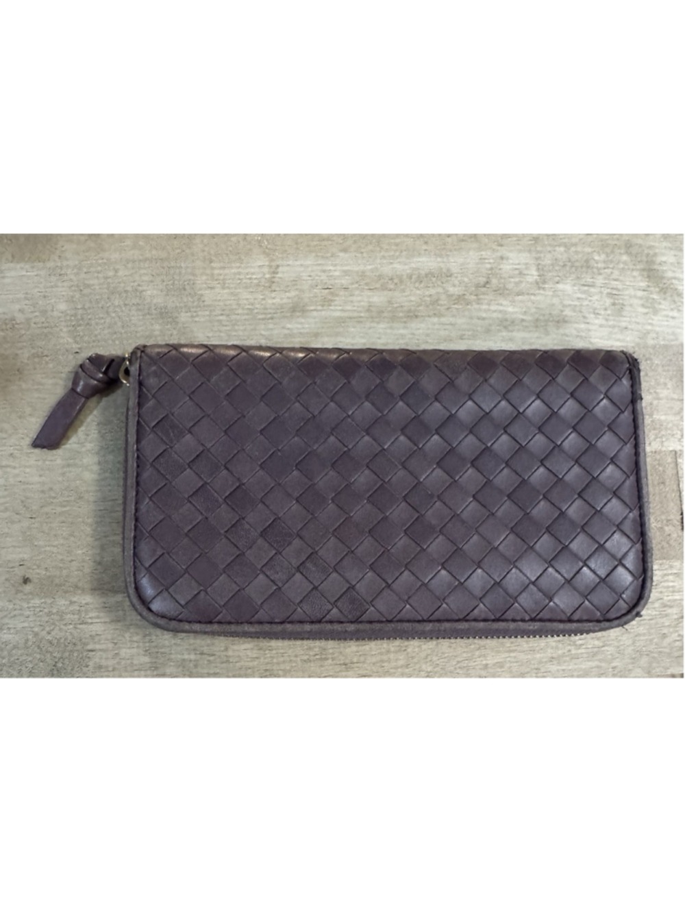 Bottega Veneta Authentic Intrecciato Leather Zip Around Women Wallet Mauve - Picture 1 of 14